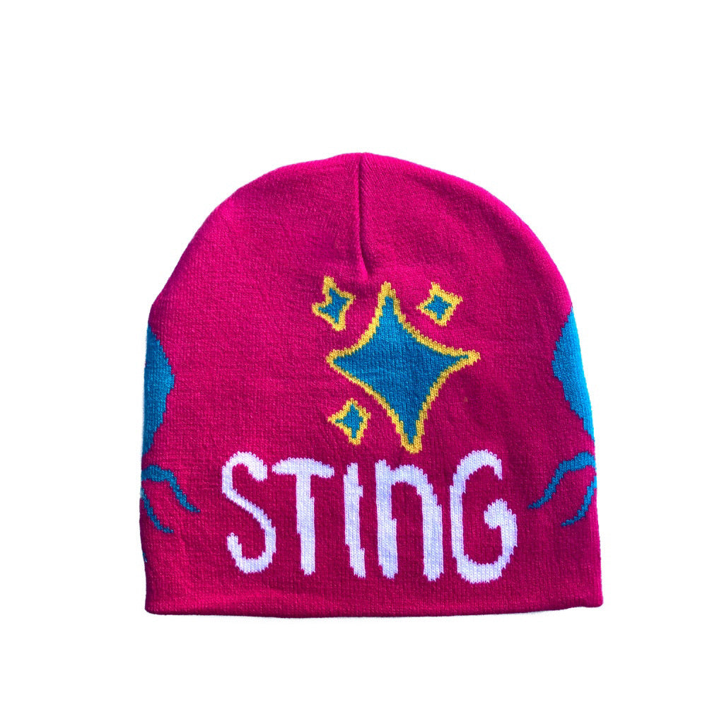 Double Sting Scorpion Beanie Magenta