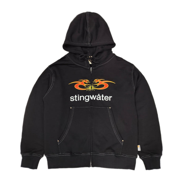 Stingwater Big Moses Contrast Stitch Full Zip Hoodie Black