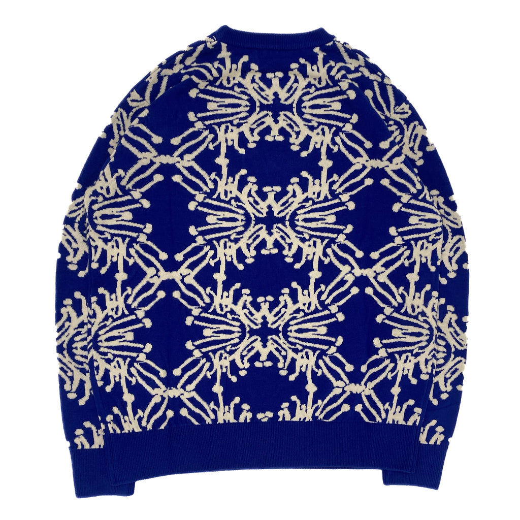 Speshal Connection Mushroom Print Jacquard Knit Sweater King Blue