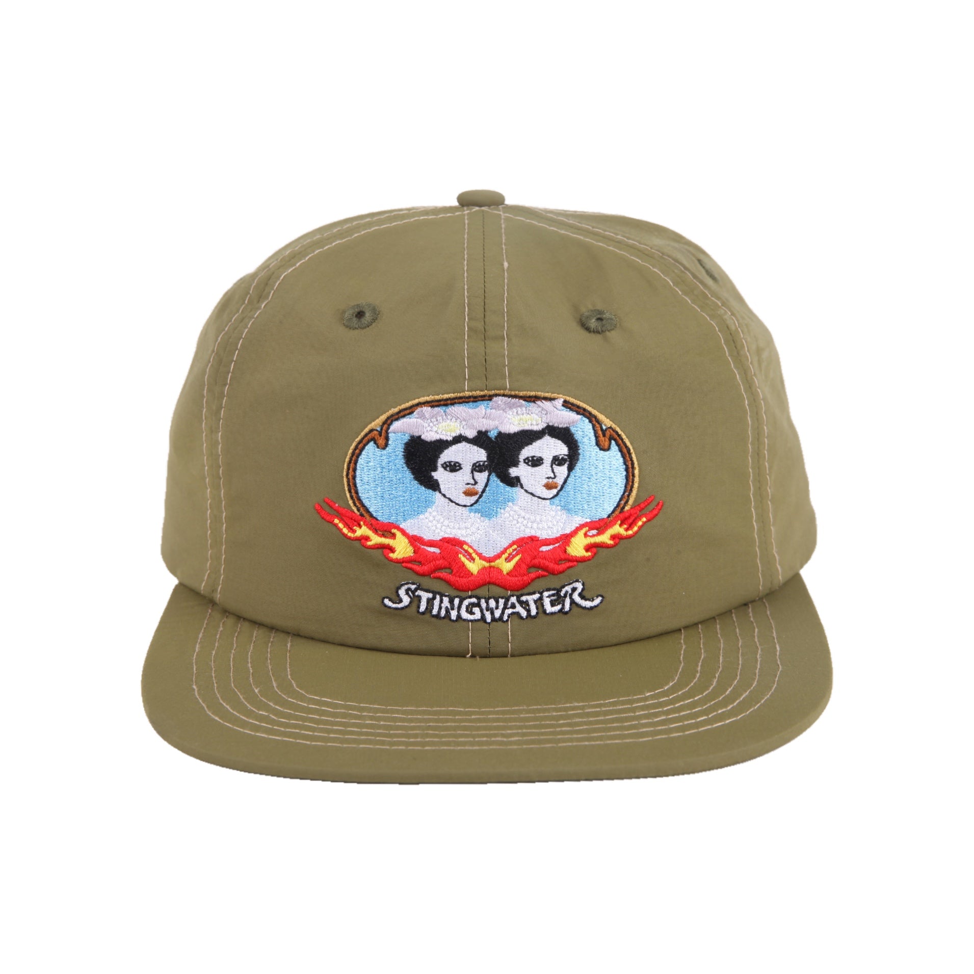 Stingwater Twin Flame Nylon Hat NoWar Green