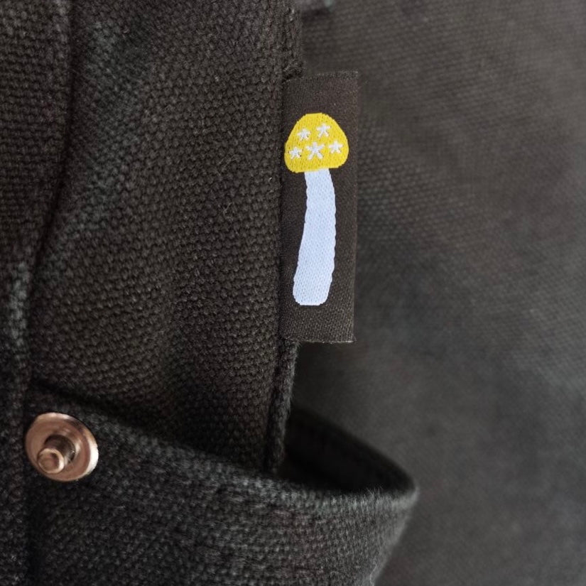 Vegan Suede Double Knee Canvas Pants Black