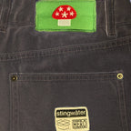 Vegan Suede Double Knee Canvas Pants Black