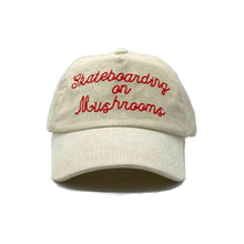 Load image into Gallery viewer, Skateboarding on Mushrooms Hat Mycelium Cream
