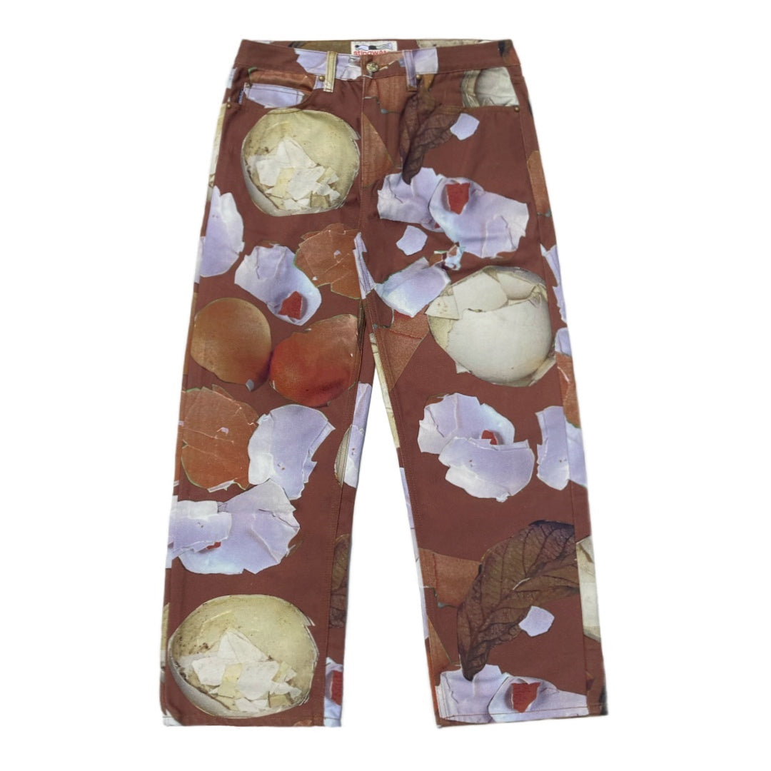 "Walking on Egg shells" Twill Pants Brown