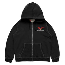 Load image into Gallery viewer, Moses Contrast Stitch Full Zip Hoodie Black

