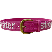 Load image into Gallery viewer, Chain Embossed Oversized Leather Belt Sting Pink
