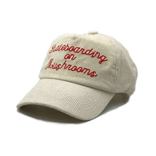 Load image into Gallery viewer, Skateboarding on Mushrooms Hat Mycelium Cream
