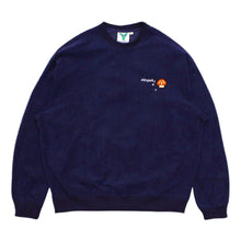 Load image into Gallery viewer, Corduroy Melting logo Crewneck sweatshirt Navy
