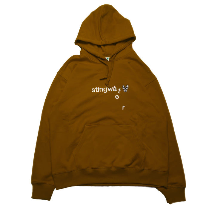 Classic melting logo and skull patch Hoodie Brown