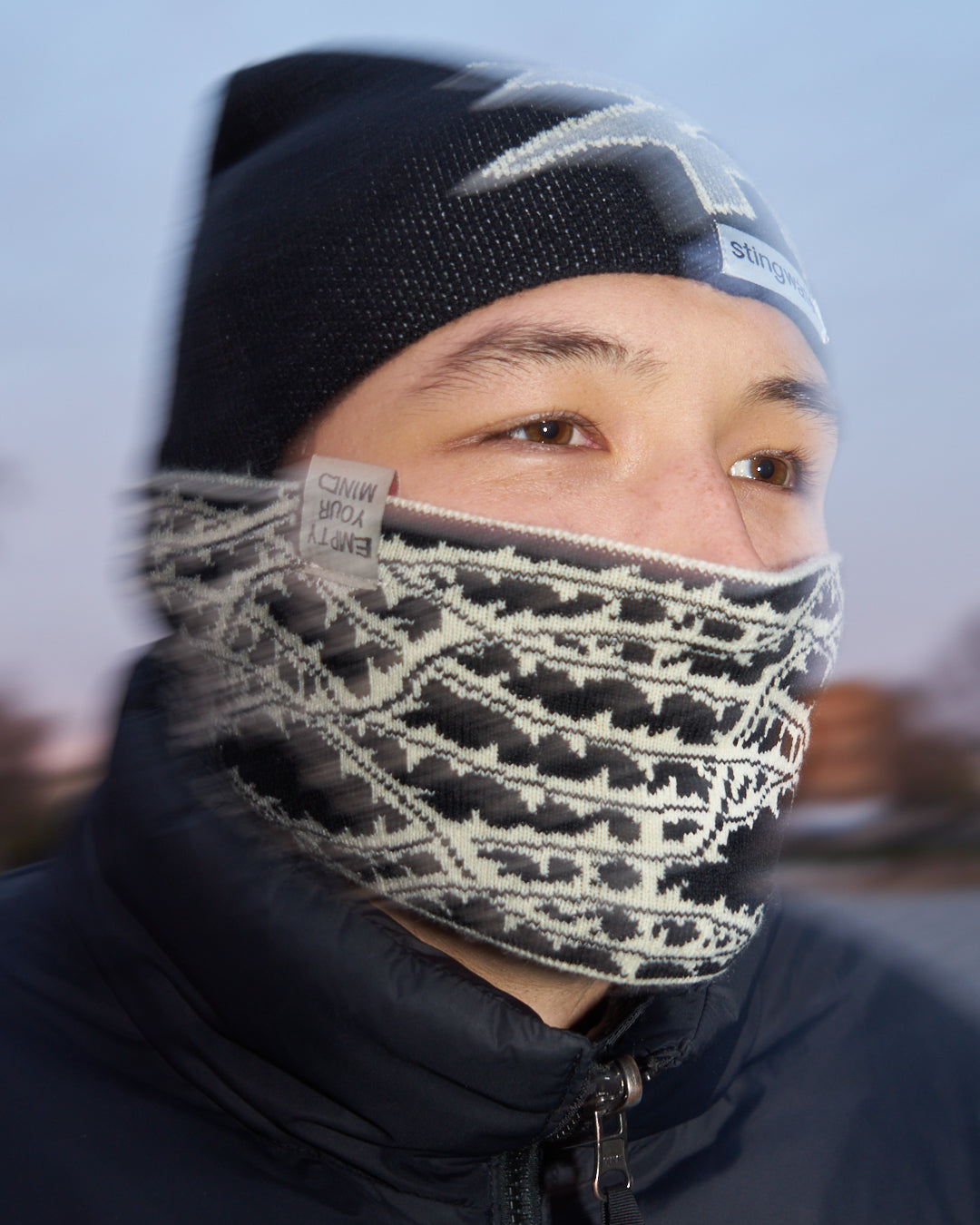 Thorn knit head band white/black