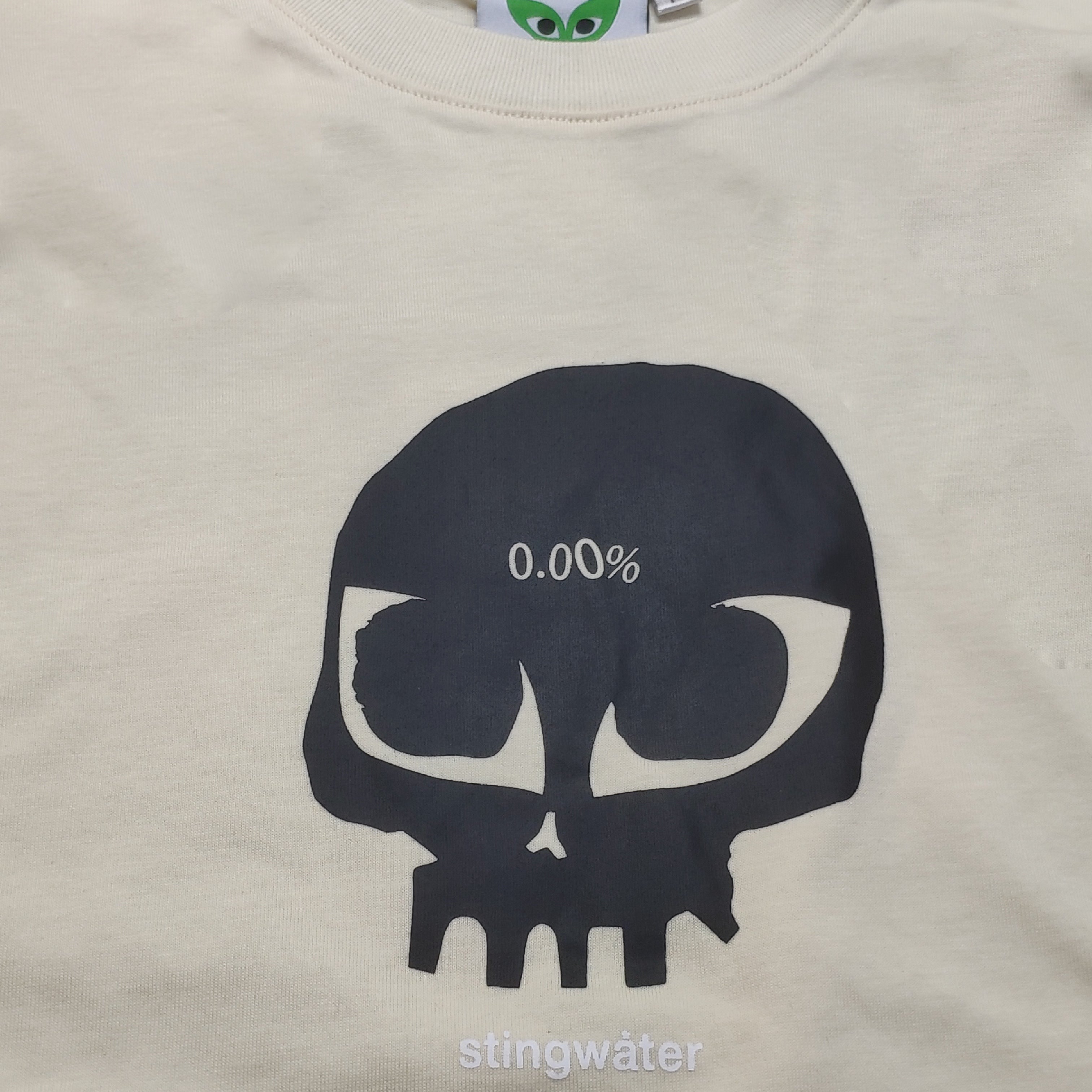 Alien Skull Long Sleeve T Shirt Bone White