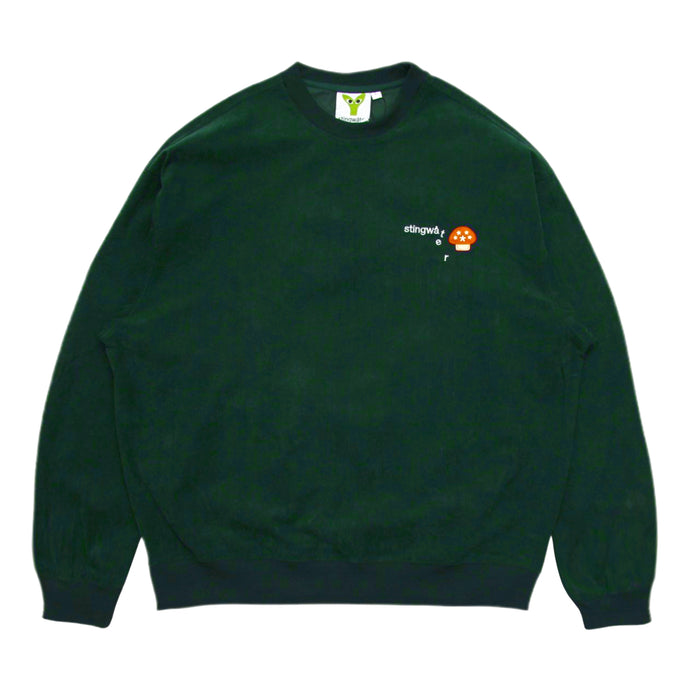 Corduroy Melting logo Crewneck sweatshirt Forest Green