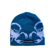 Double Sting Scorpion Beanie Teal