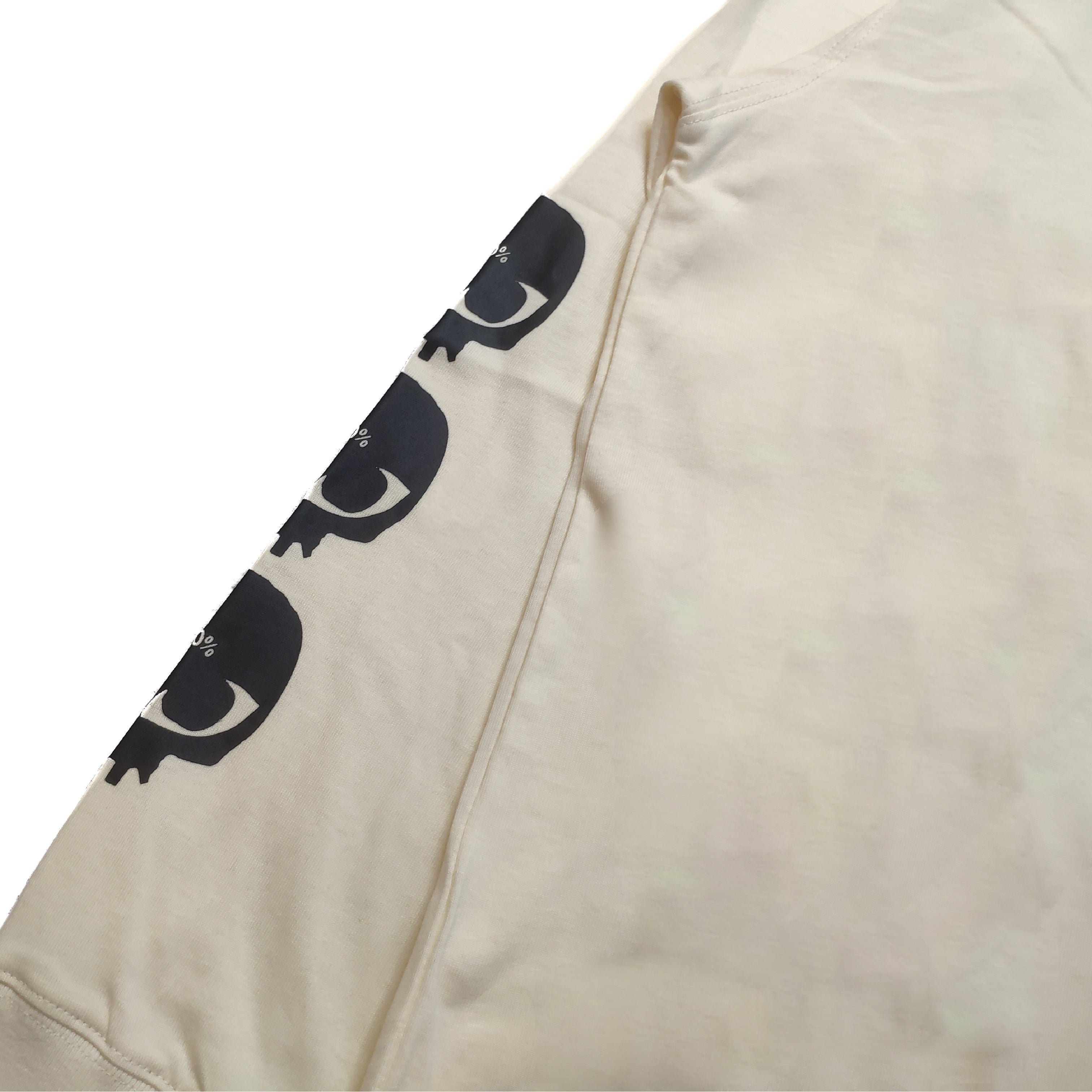 Alien Skull Long Sleeve T Shirt Bone White