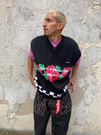 Rose Sweater Vest Black