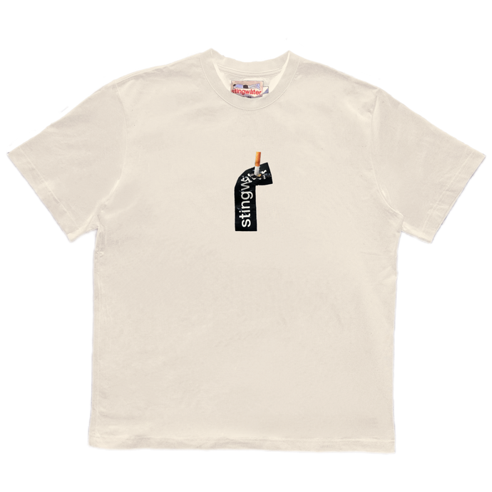 Cig and Sticker T-Shirt Bone White