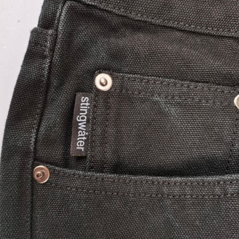 Vegan Suede Double Knee Canvas Pants Black