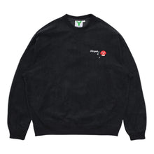Load image into Gallery viewer, Corduroy Melting logo Crewneck sweatshirt Black
