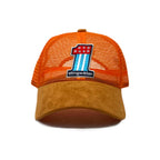 Number 1 Trucker Hat Orange/Brown