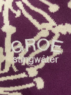 Speshal Connection Mushroom Print Jacquard Knit Sweater Royal Purple
