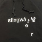 Classic melting logo and skull patch Hoodie Black