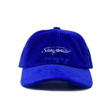 Load image into Gallery viewer, Daring to go Beyon Your Dreams Velvet Hat Blue
