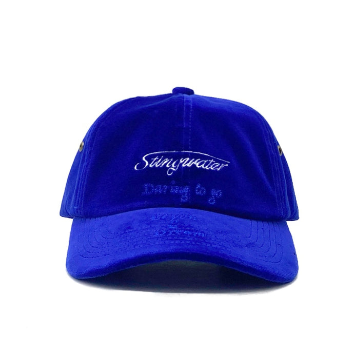 Daring to go Beyon Your Dreams Velvet Hat Blue