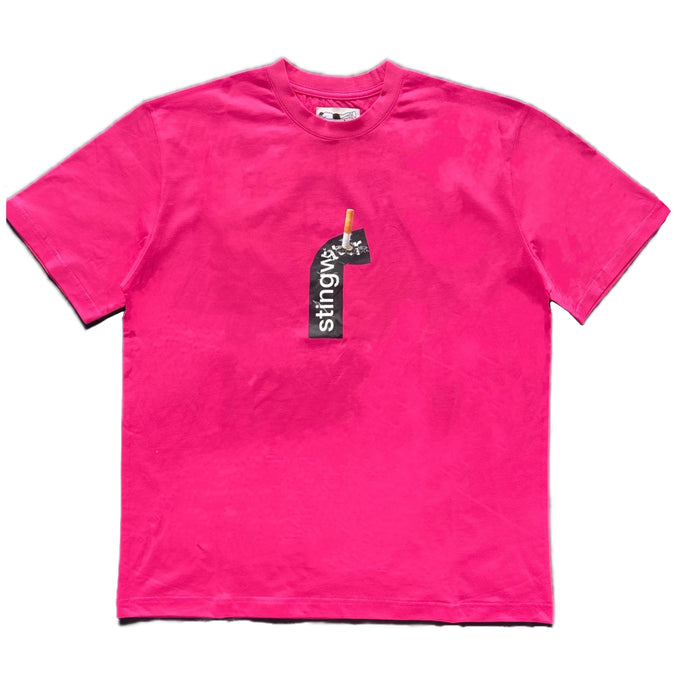 Cig and Sticker T-Shirt Sting Pink