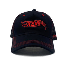 Load image into Gallery viewer, Hawkstar Canvas Trucker Hat Black/Red
