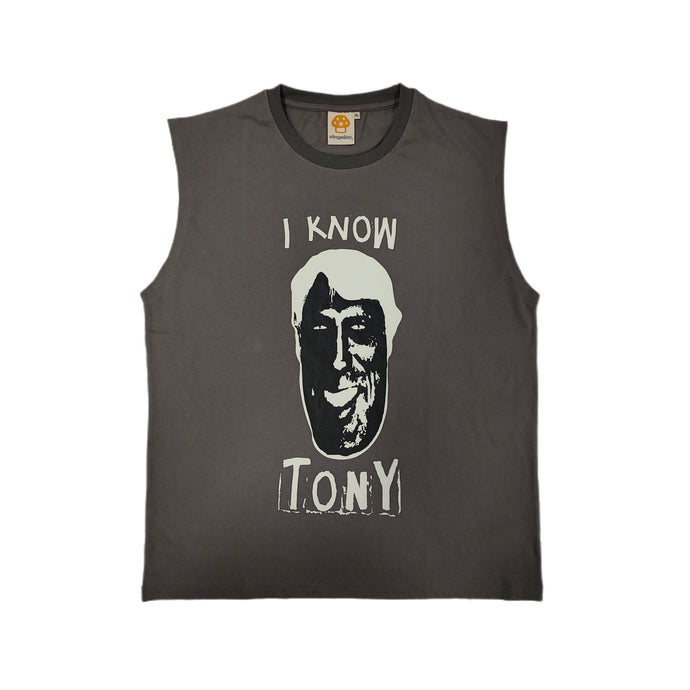 I Know Tony Sleeveless T-Shirt Metal Gray